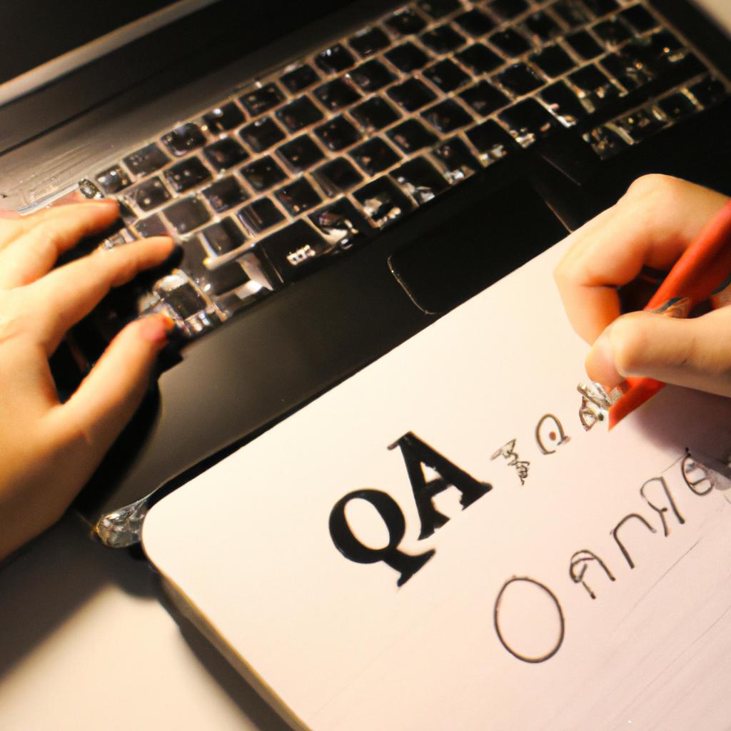 Person using computer for Q&A